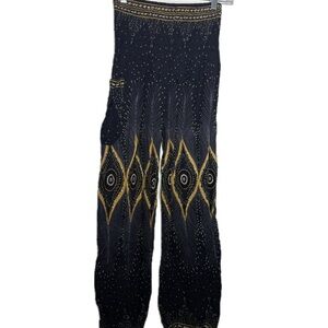 Bohemian Black and Gold Women's Pants